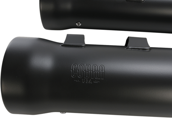 6109RB COBRA 4-1/2" round slip-on mufflers in raven black