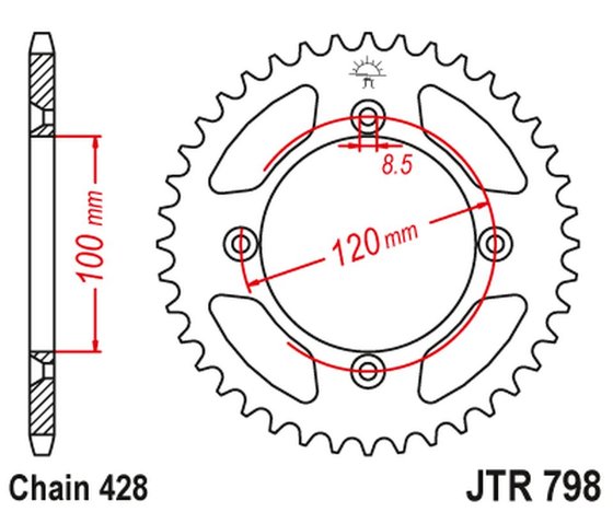 JTR798.48ZBK JT Sprockets rear sprocket