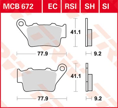 MCB672SI TRW sintered metal offroad brake pad