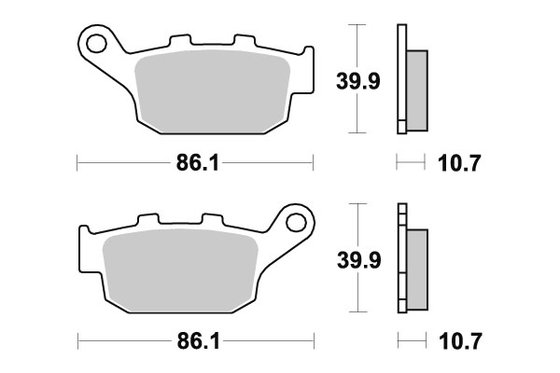 614LS SBS brakepads sintered rear