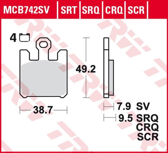 MCB742CRQ TRW crq series carbon race brake pads