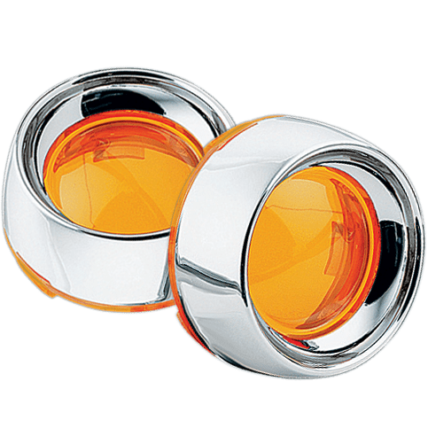 2108 KURYAKYN deep dish bezels with amber lens for bullet turn signals