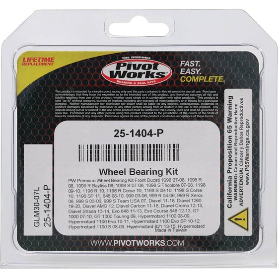 25-1404 All Balls wheel bearing kit front