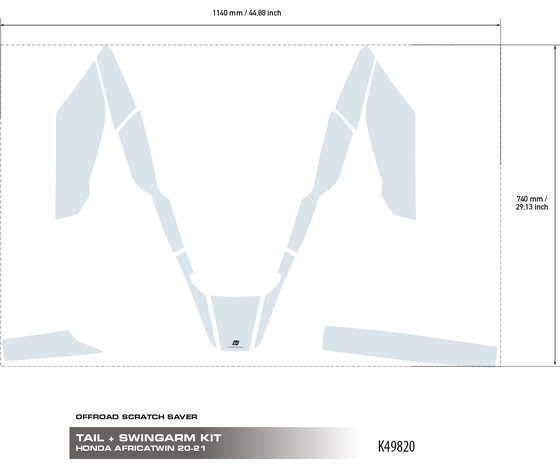 K49820 UNIRACING tail and swing scratch saver for africa twin