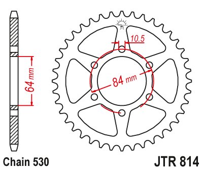 JTR814 JT Sprockets steel rear sprocket