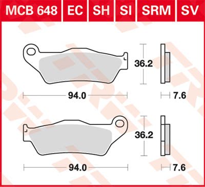 MCB648 TRW allround organic standard brake pad