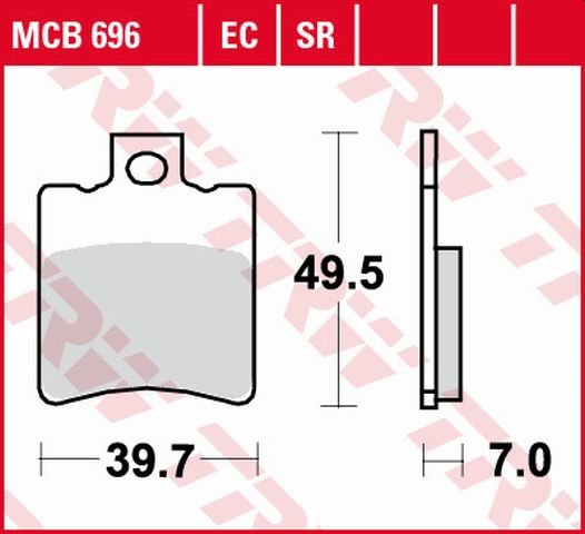 MCB696EC TRW organic brake pad for scooter - 125