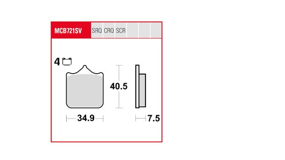 MCB721TRQ TRW sintered metal brake pad