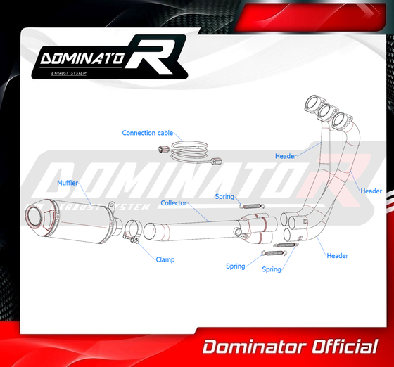 YA129DF Dominator full exhaust system hp3 low level + db killer