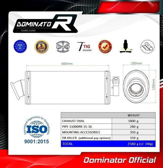 BW046DA-S Dominator exhaust silencer muffler ov