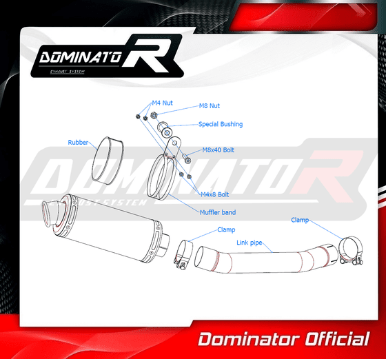 YA012DC-S Dominator exhaust silencer gp1