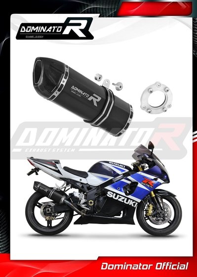 SU032DFBL-S Dominator exhaust silencer muffler bolt-on hp1 black