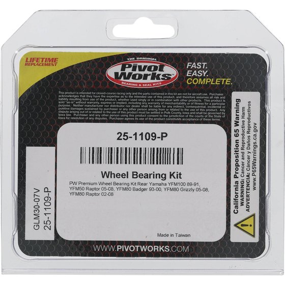 25-1109 All Balls wheel bearing kit rear