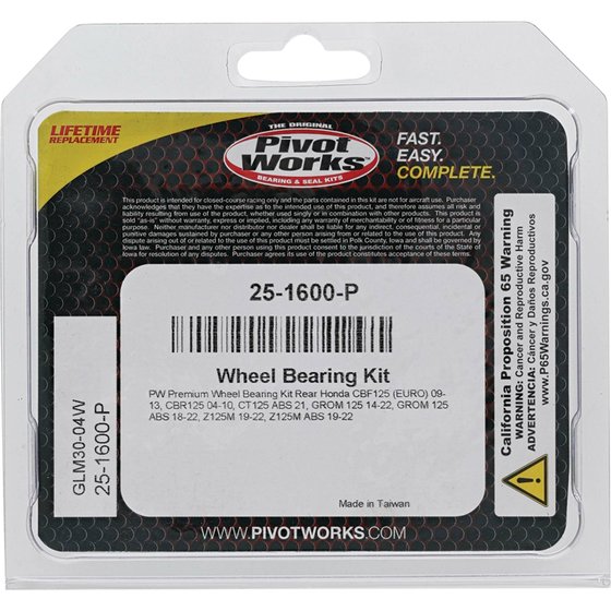 25-1600 All Balls wheel bearing kit rear