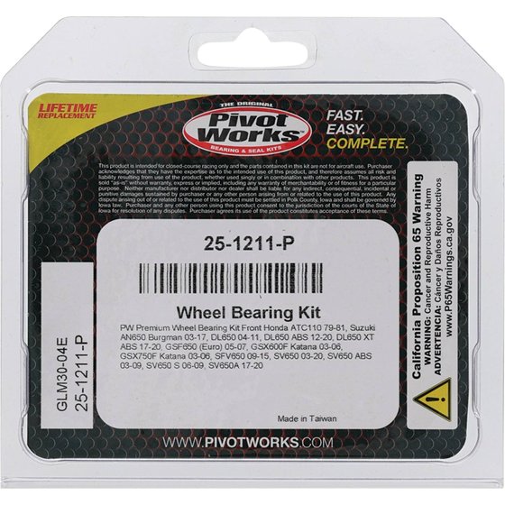 25-1211 All Balls wheel bearing kit front