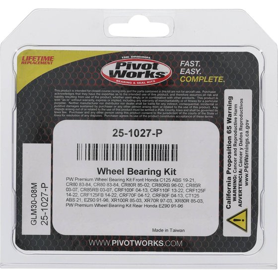 25-1027 All Balls wheel bearing kit front