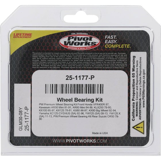 25-1177 All Balls wheel bearing kit front