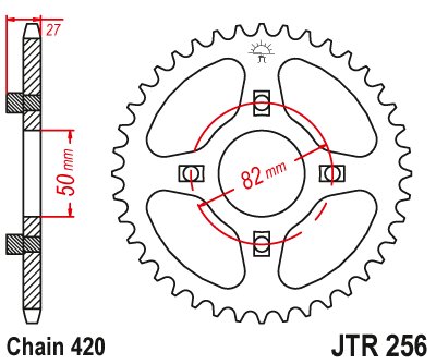 JTR256 JT Sprockets steel rear sprocket