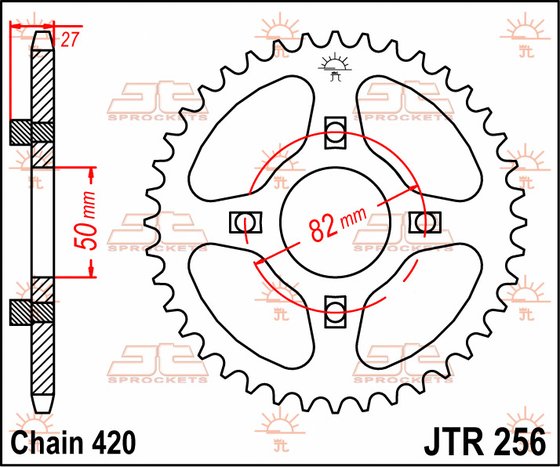 JTR256 JT Sprockets steel rear sprocket