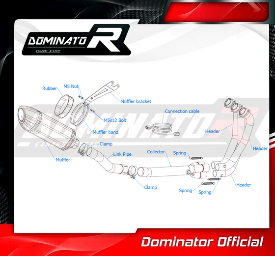 YA131DF-S Dominator full exhaust system hp5