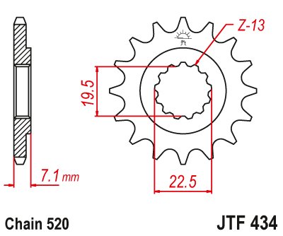 43416JT JT Sprockets front sprocket 16tooth pitch 520 jtf43416