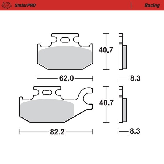 095711 MOTO-MASTER sintered metal racing brake pads