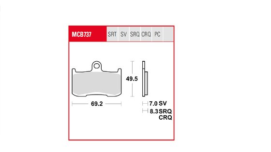 MCB737TRQ TRW sintered metal brake pad