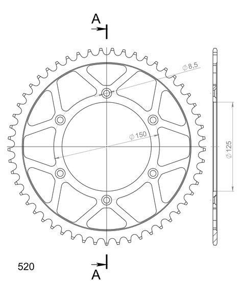 RFE-990 Supersprox steel rear sprocket